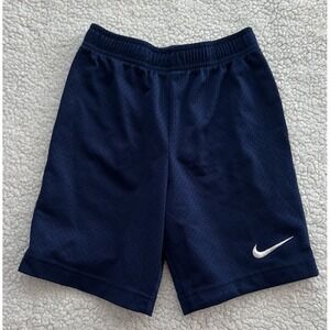 Boys Nike Shorts Athletic Mesh Basketball Short Drawstring Blue Size 6-7 Years